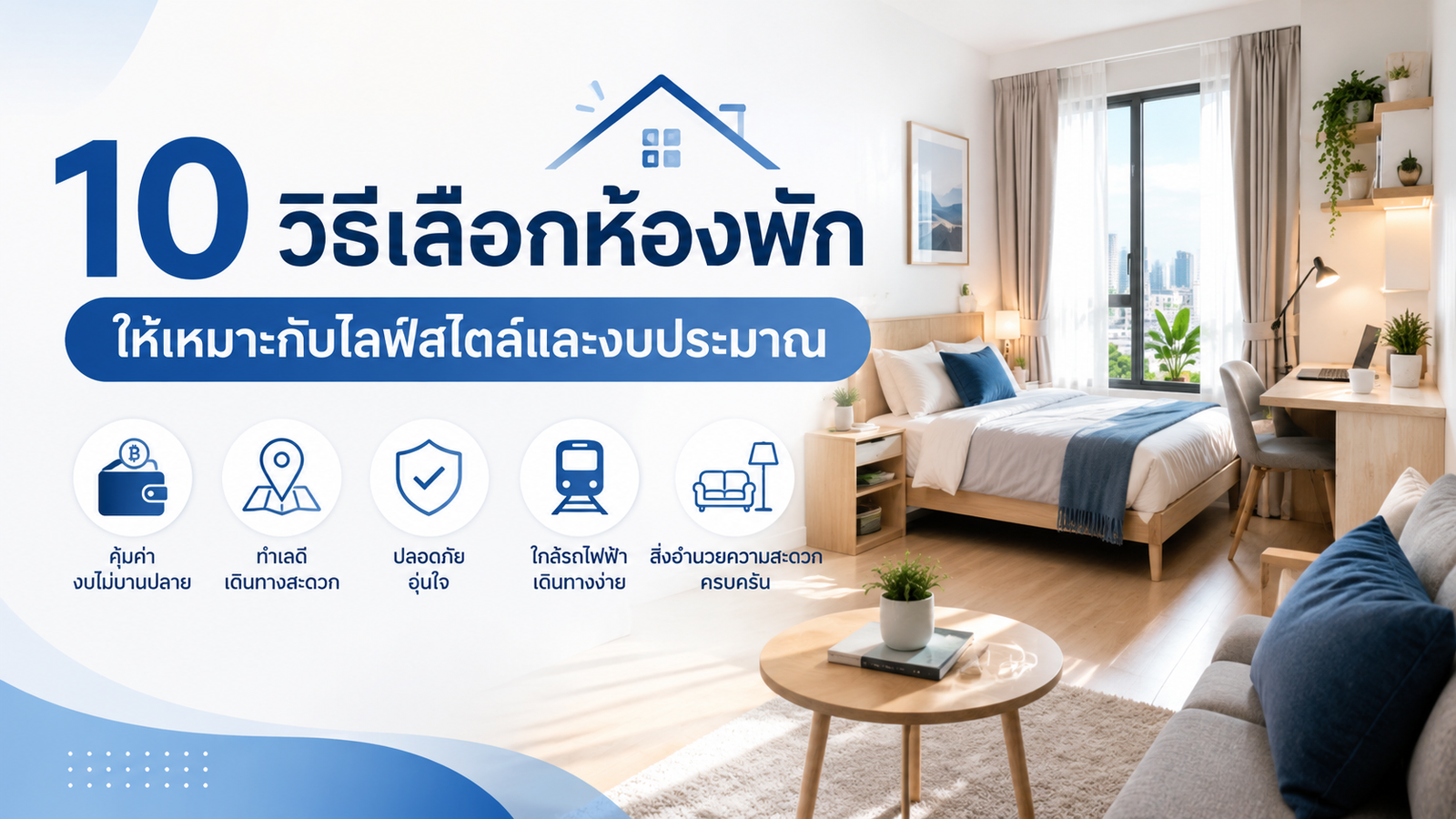 10 วิธีเลือกห้องพักให้เหมาะกับไลฟ์สไตล์และงบประมาณ