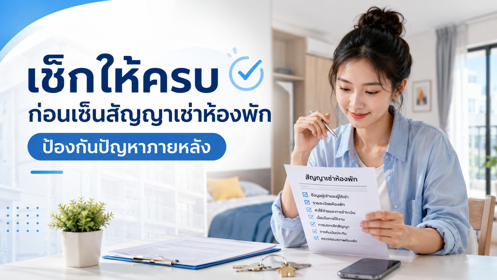เช็กให้ครบก่อนเซ็นสัญญาเช่าห้องพัก ป้องกันปัญหาภายหลัง