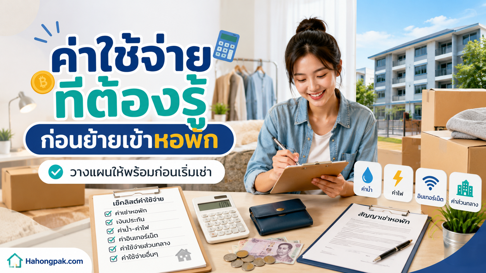 ค่าใช้จ่ายที่ต้องรู้ก่อนย้ายเข้าหอพัก เตรียมงบให้พร้อมก่อนเข้าอยู่