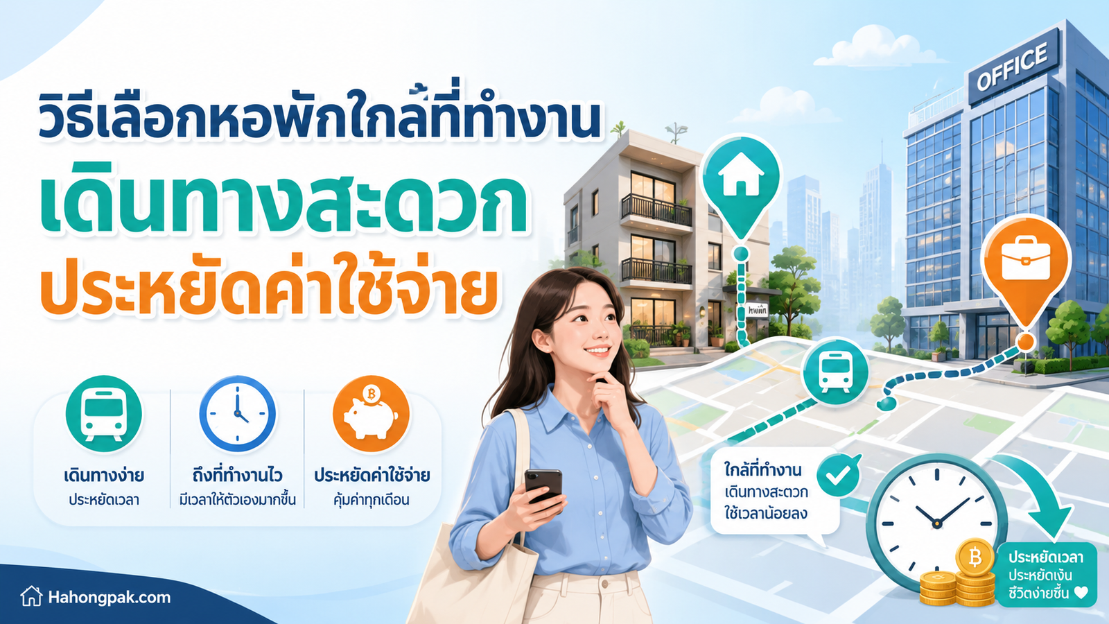 วิธีเลือกหอพักใกล้ที่ทำงาน เดินทางสะดวก ประหยัดค่าใช้จ่าย