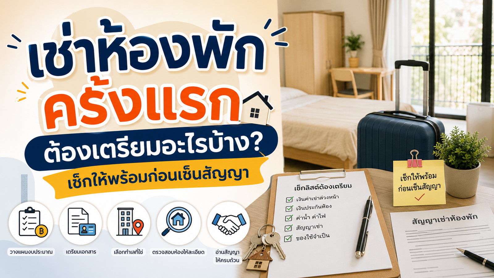 เช่าห้องพักครั้งแรก ต้องเตรียมอะไรบ้าง | Hahongpak.com